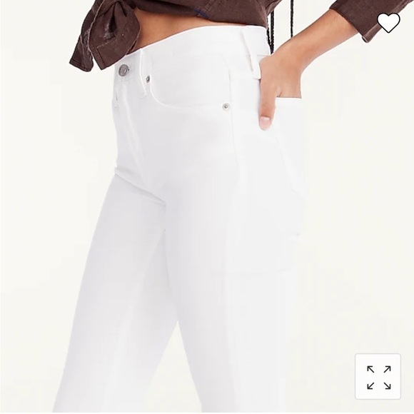 J. Crew 9" mid rise toothpick jeans B3584 white 34 - Picture 3 of 8